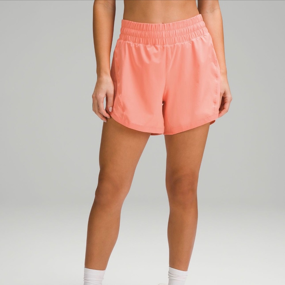 Lululemon Track That High Rise Short 5” Size 8 - Sunny Coral